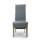 Krista Roll Back Bonded Leather Brown Dining Chair