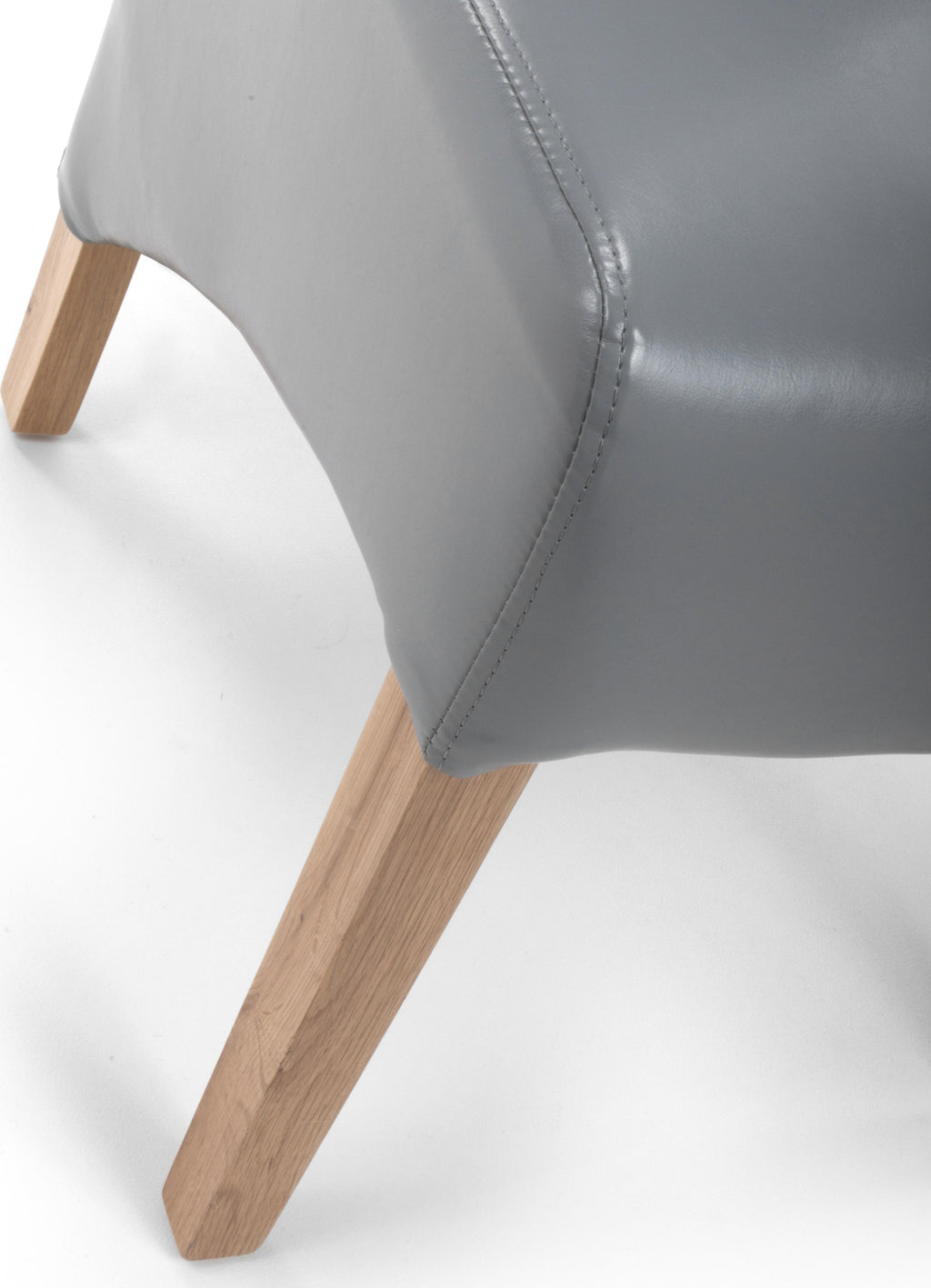 Krista Roll Back Bonded Leather Brown Dining Chair