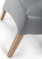 Krista Roll Back Bonded Leather Brown Dining Chair