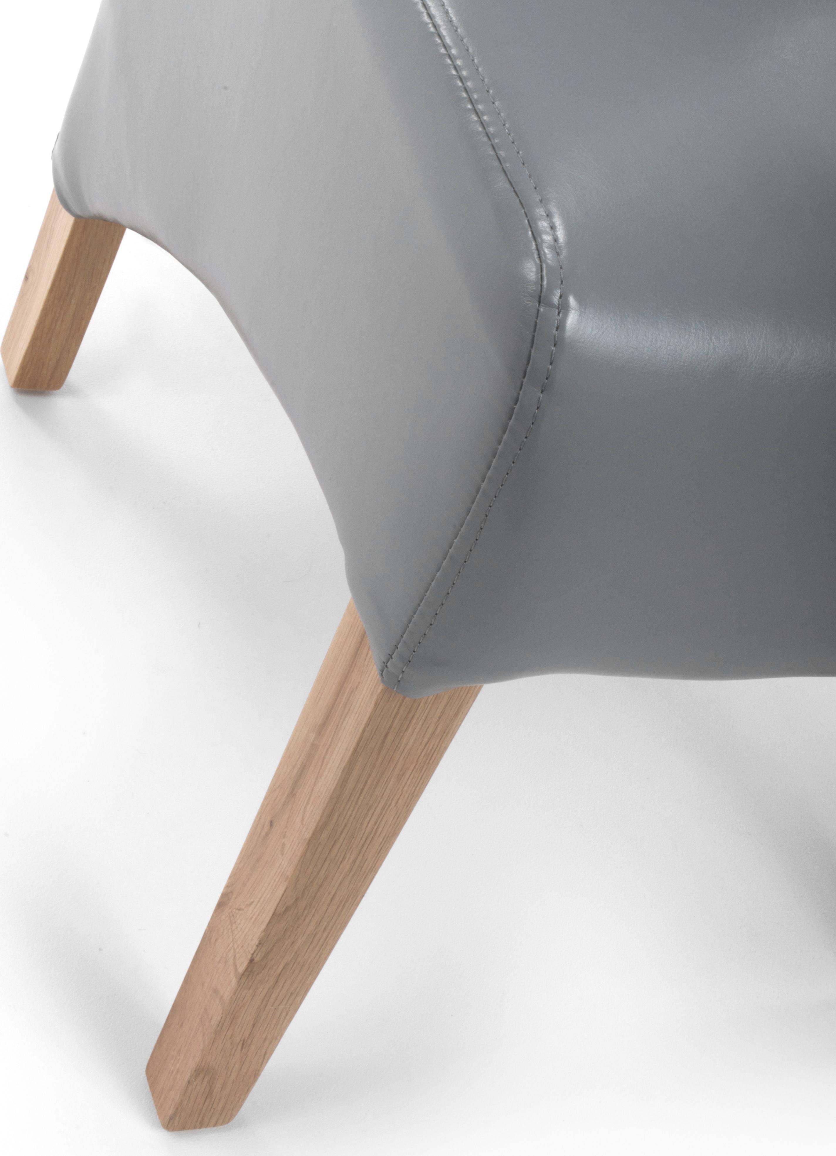 Krista Roll Back Bonded Leather Brown Dining Chair