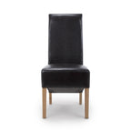 Krista Roll Back Bonded Leather Grey Dining Chair