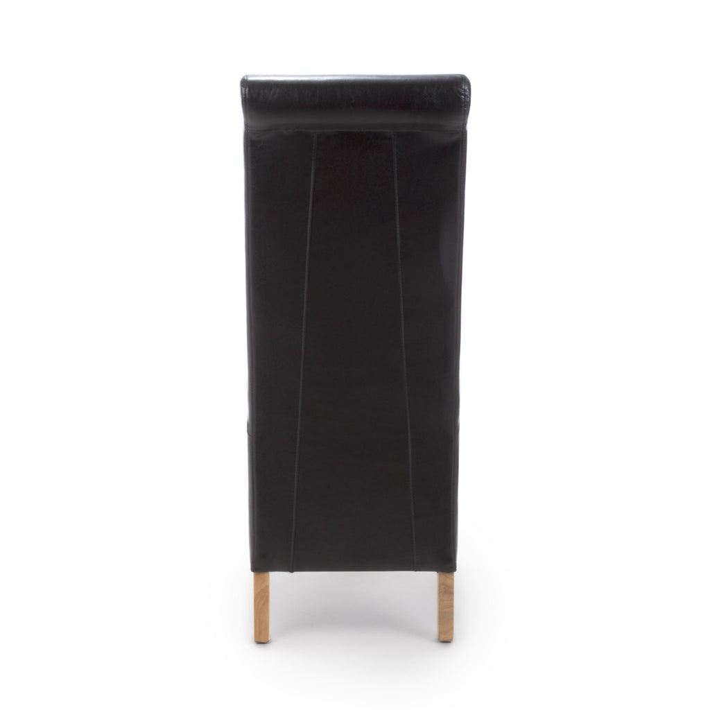 Krista Roll Back Bonded Leather Grey Dining Chair