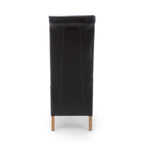 Krista Roll Back Bonded Leather Grey Dining Chair