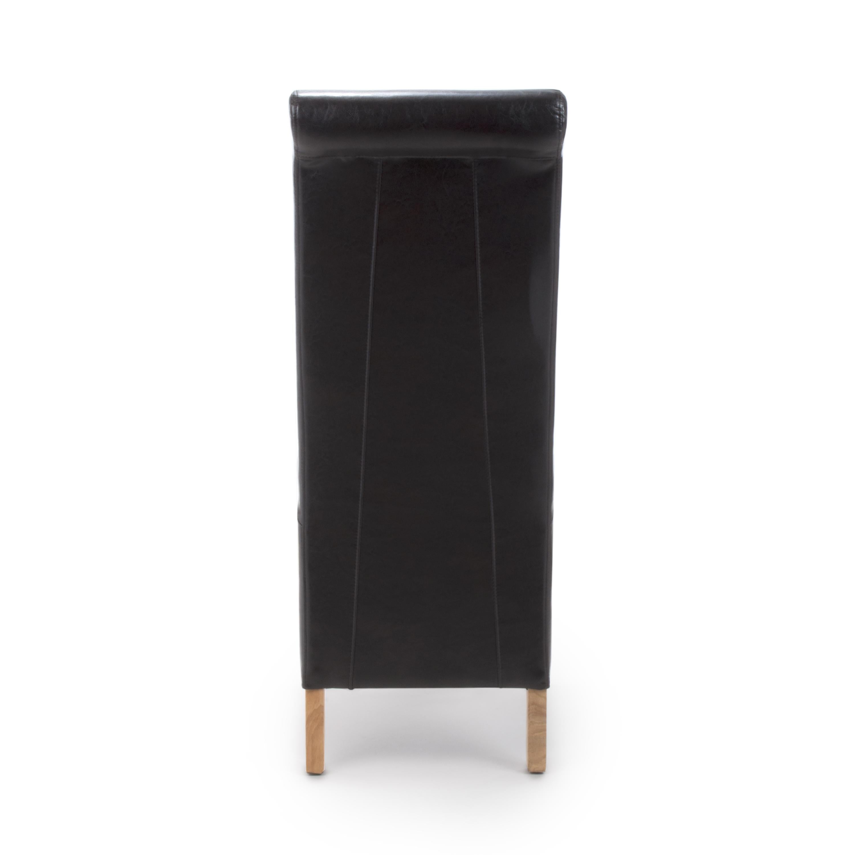 Krista Roll Back Bonded Leather Grey Dining Chair