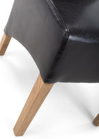 Krista Roll Back Bonded Leather Brown Dining Chair