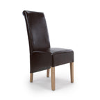 Krista Roll Back Bonded Leather Grey Dining Chair