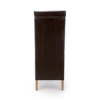 Krista Roll Back Bonded Leather Grey Dining Chair