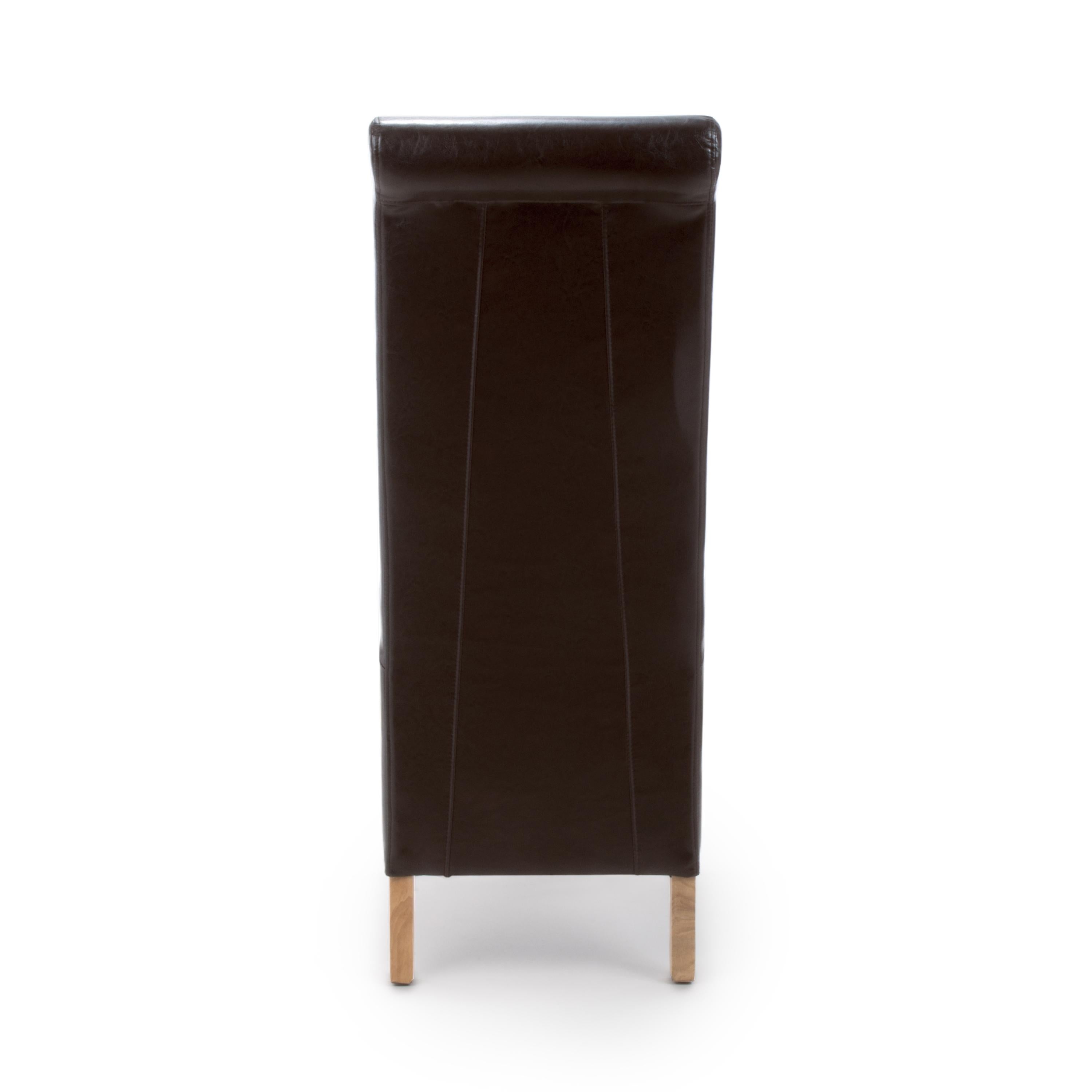 Krista Roll Back Bonded Leather Grey Dining Chair