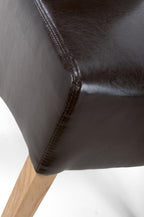 Krista Roll Back Bonded Leather Grey Dining Chair