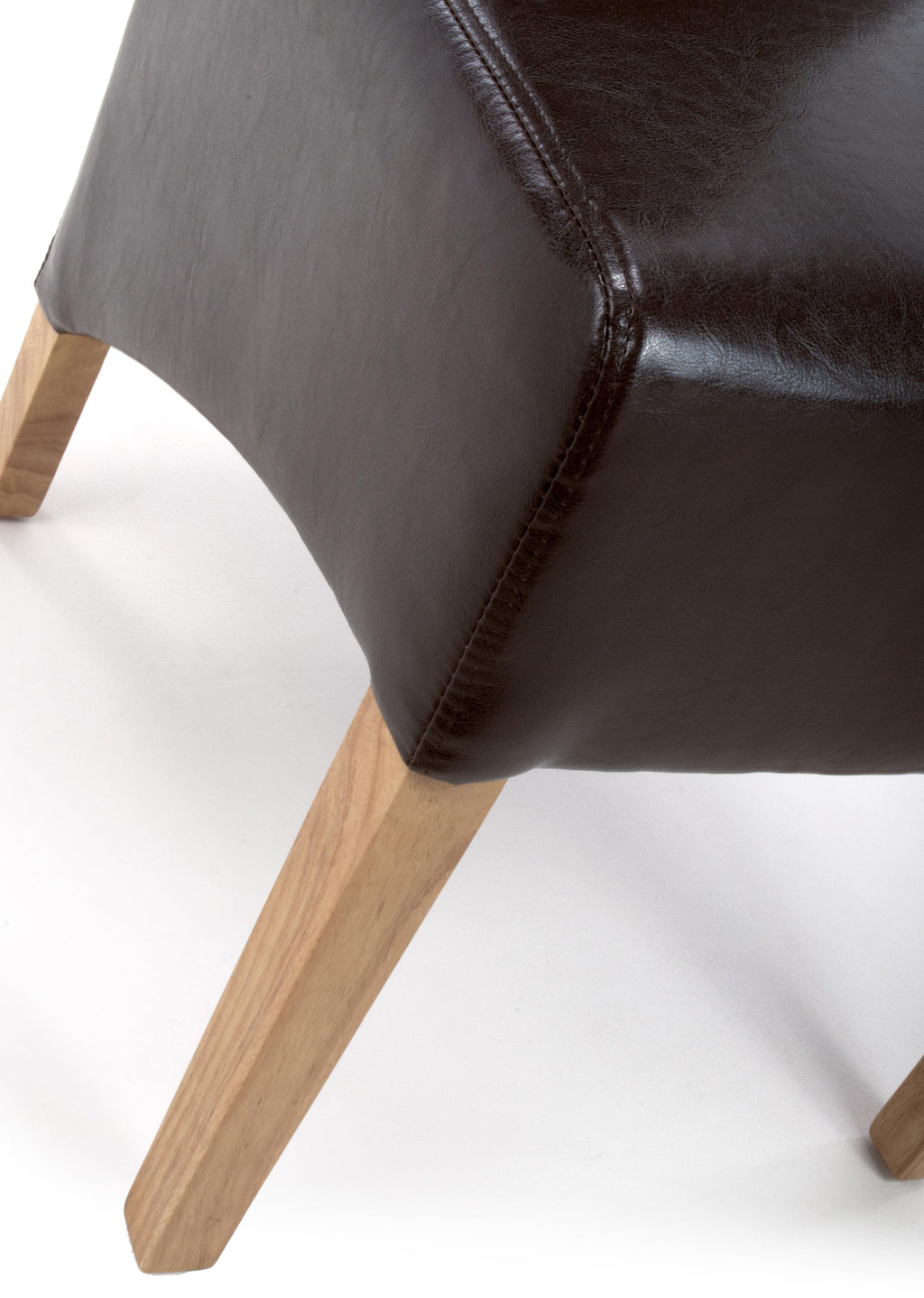 Krista Roll Back Bonded Leather Grey Dining Chair