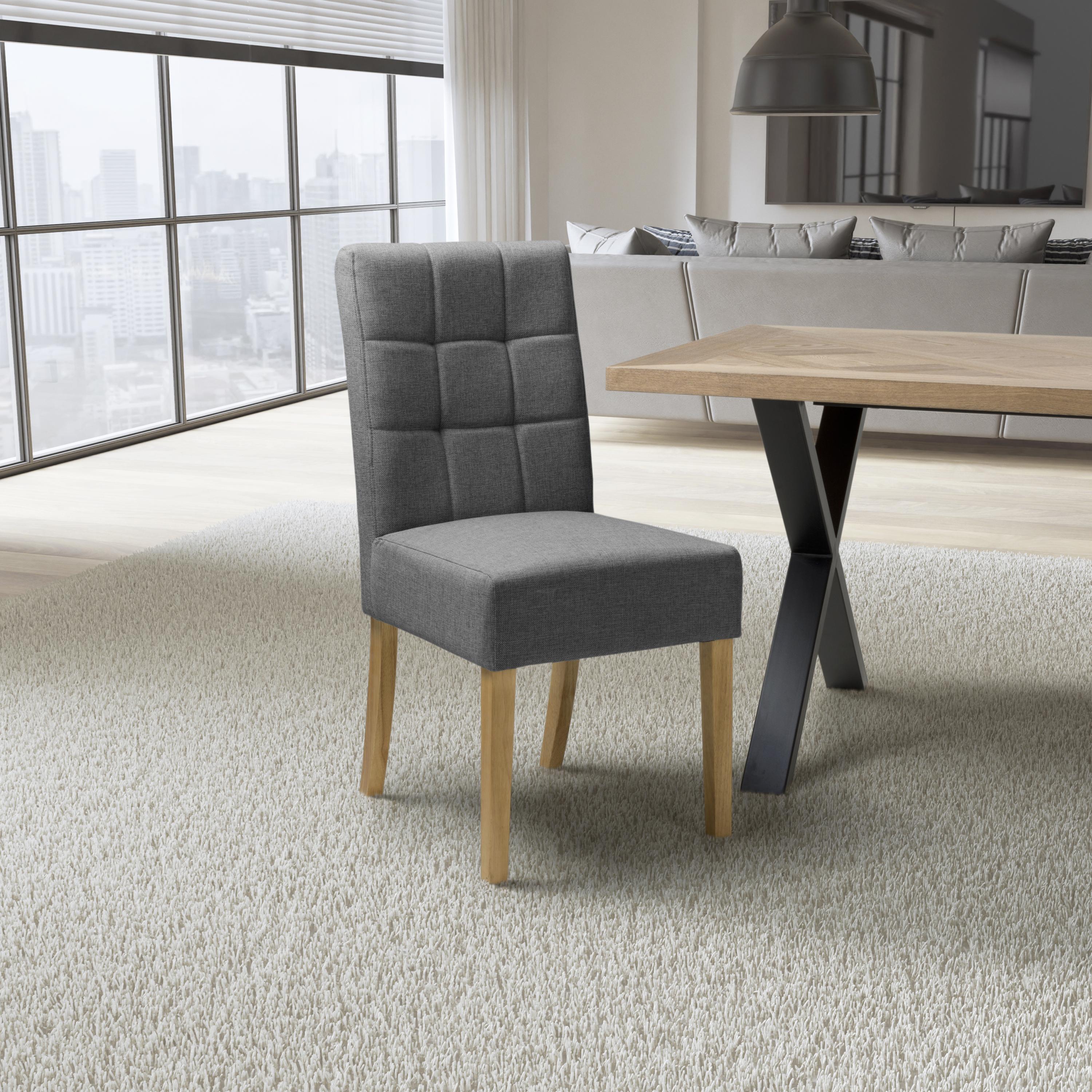 Moseley Linen Effect Steel Grey Chair (Dark Grey)