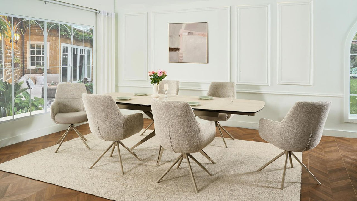 Naples Travertine Style Extending Dining Table