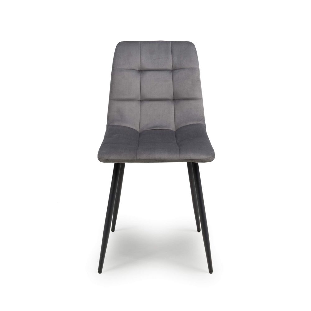 Madison Brushed Leather Grey Dining Chair
