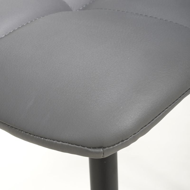 Madison Brushed Leather Grey Dining Chair