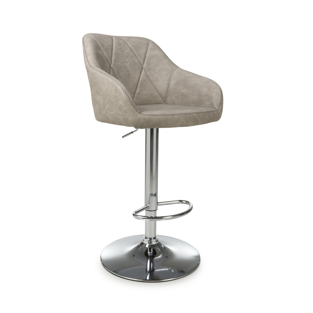 Serena Leather Effect Charcoal Bar Stool
