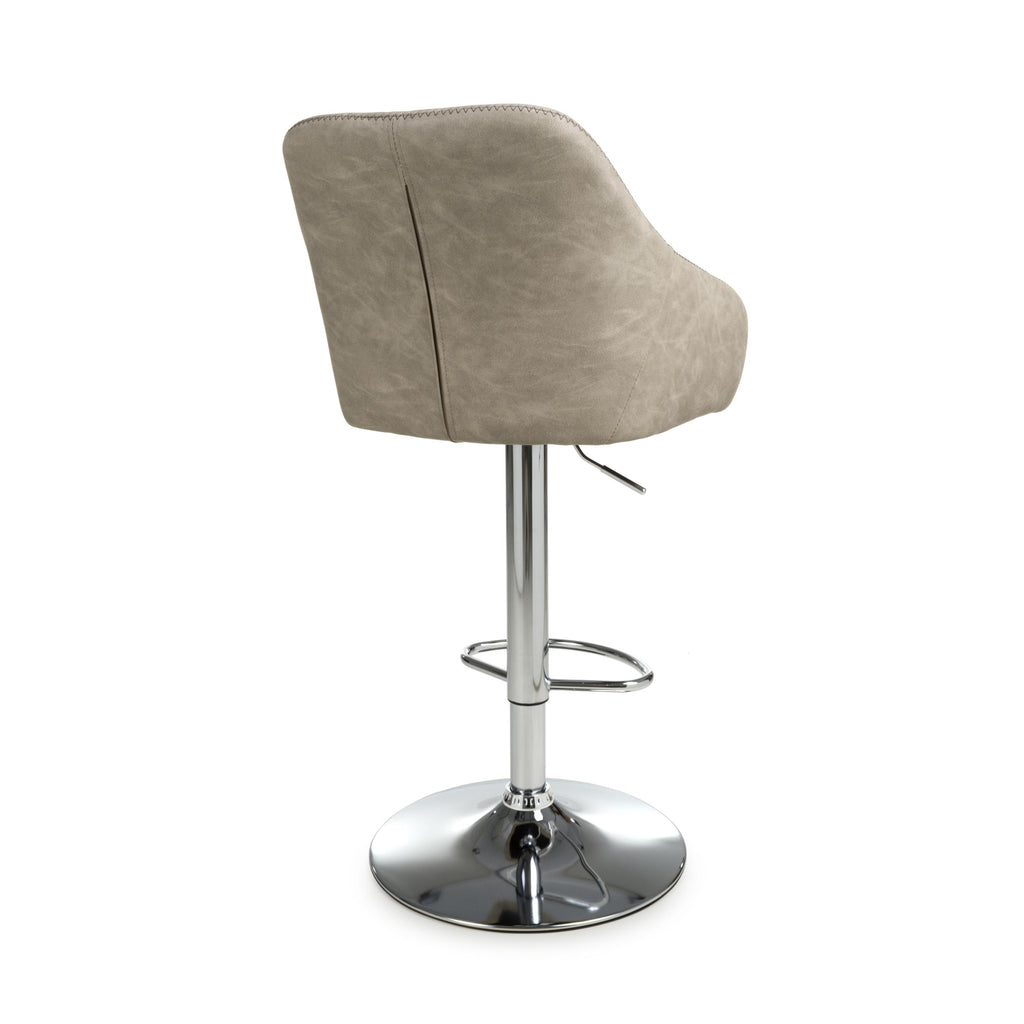 Serena Leather Effect Charcoal Bar Stool