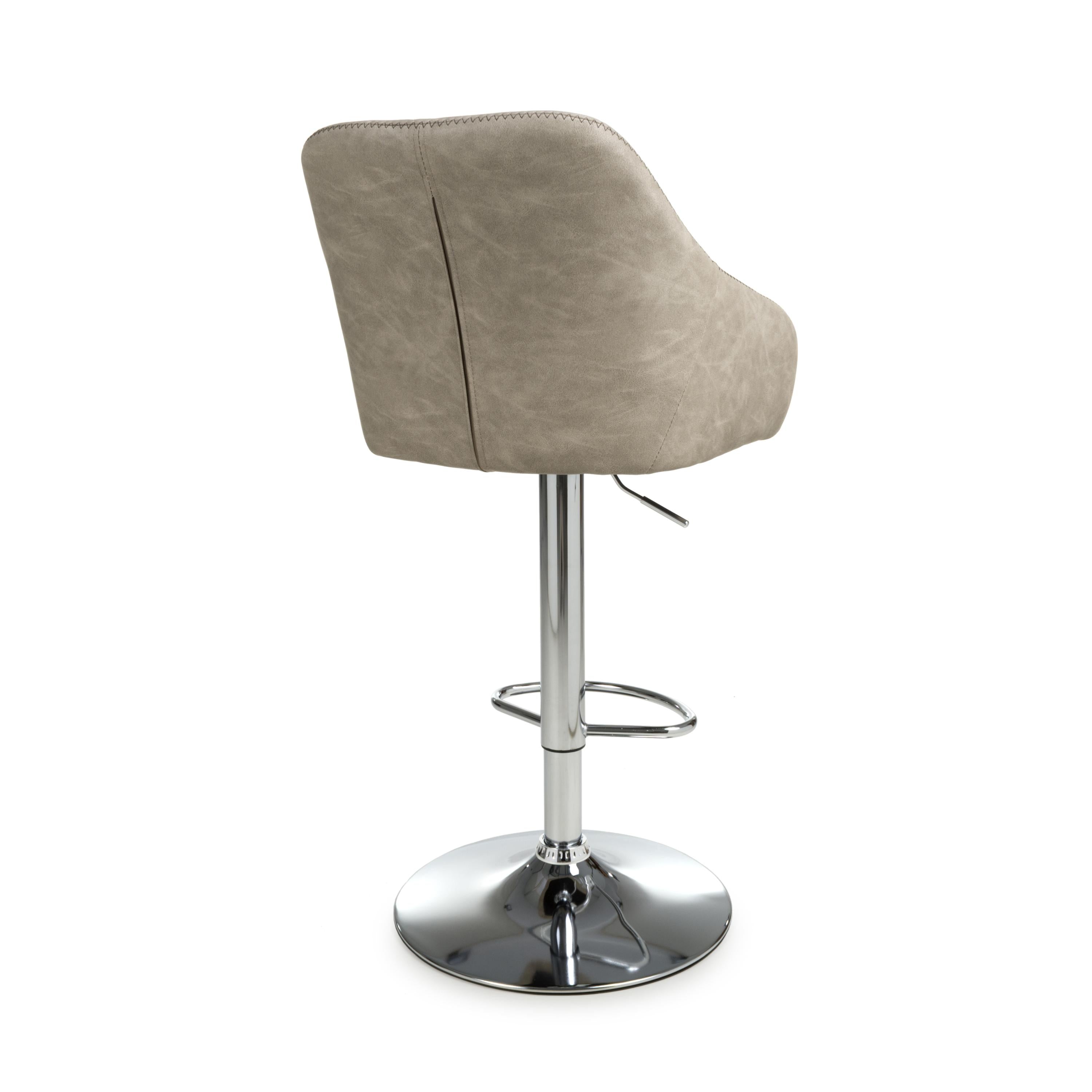 Serena Leather Effect Charcoal Bar Stool