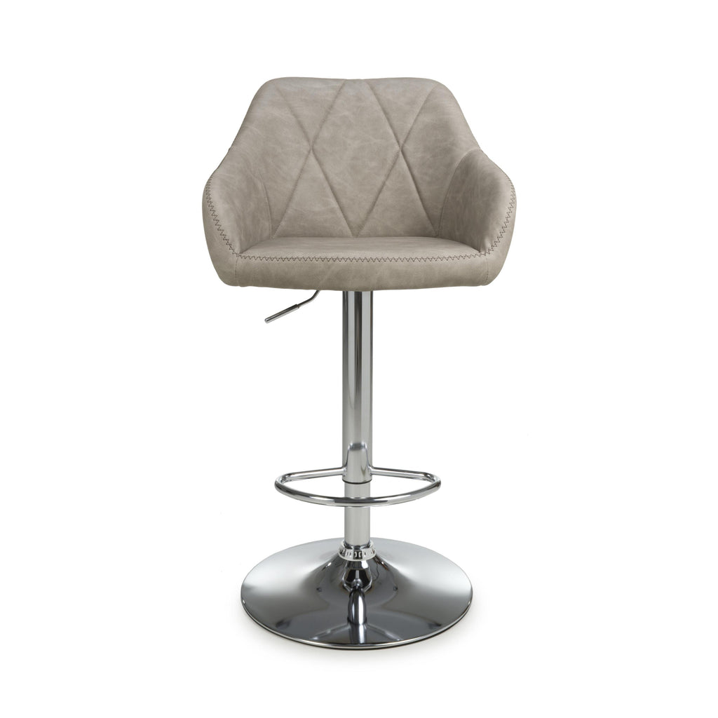 Serena Leather Effect Charcoal Bar Stool
