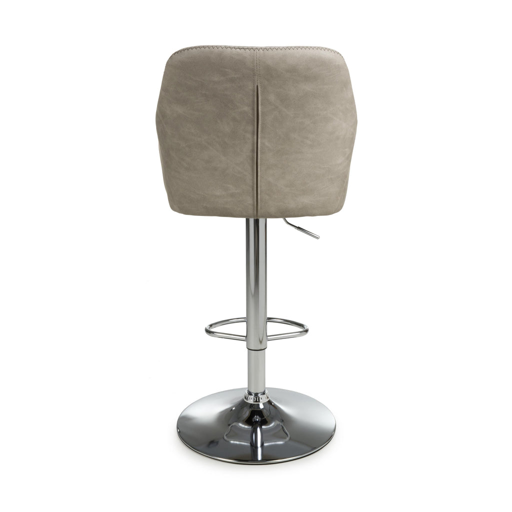 Serena Leather Effect Charcoal Bar Stool