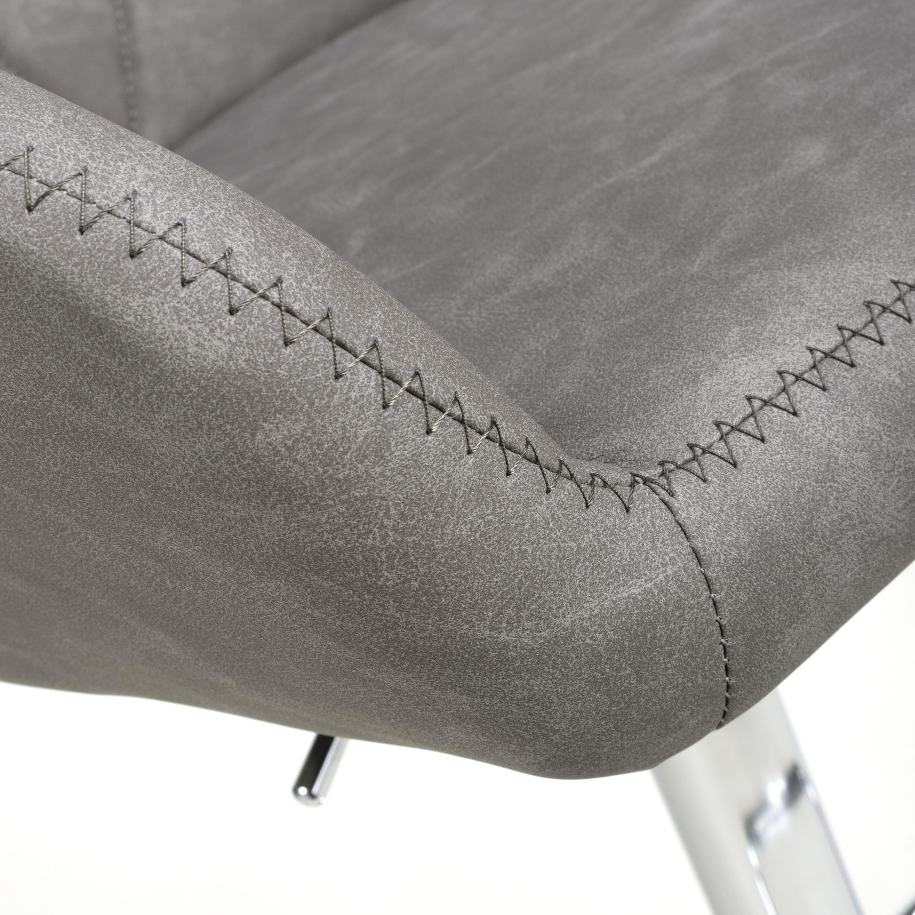Serena Leather Effect Charcoal Bar Stool