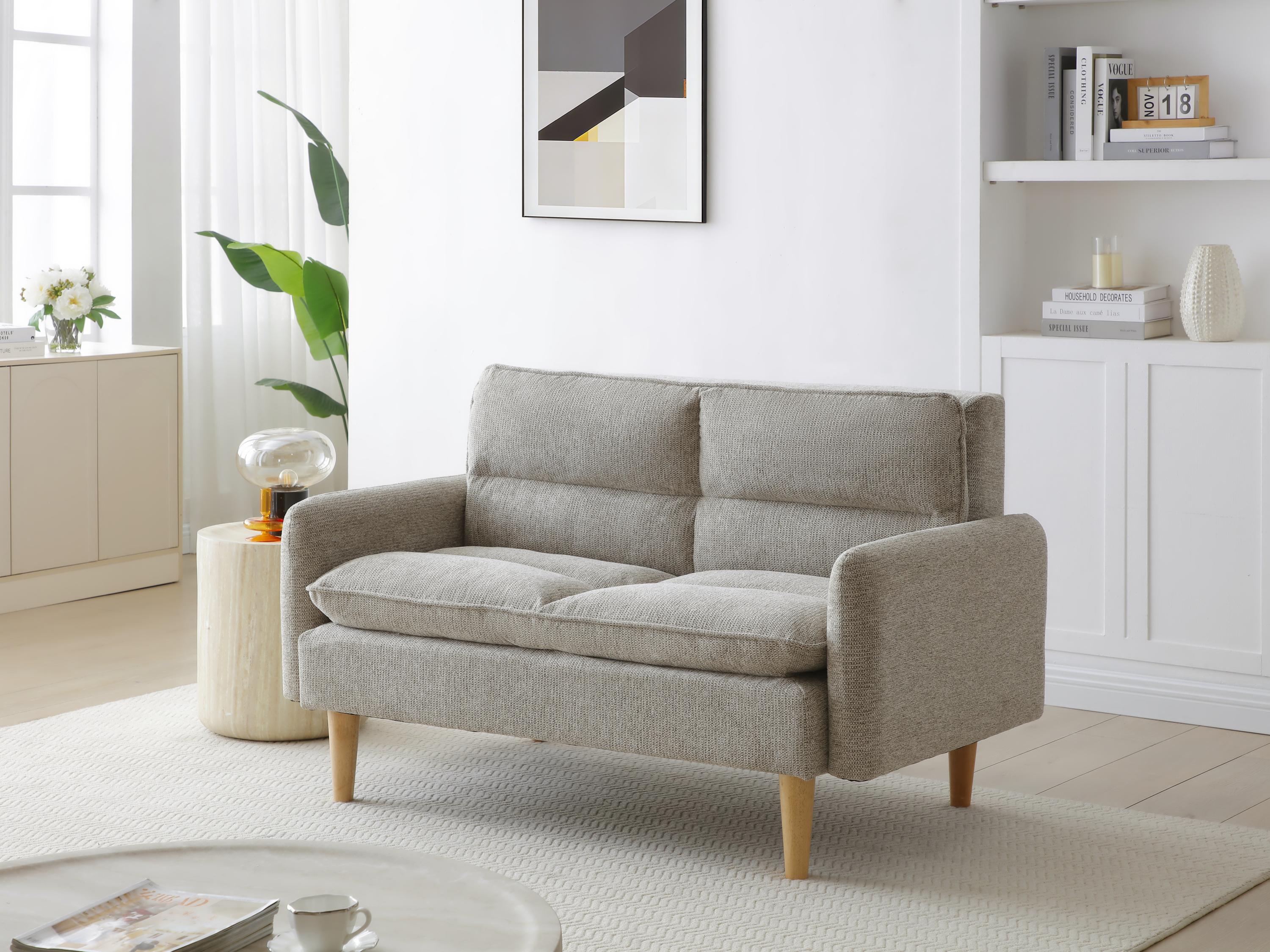 Cosy Rest Chenille Effect Natural 2 Seater Sofa