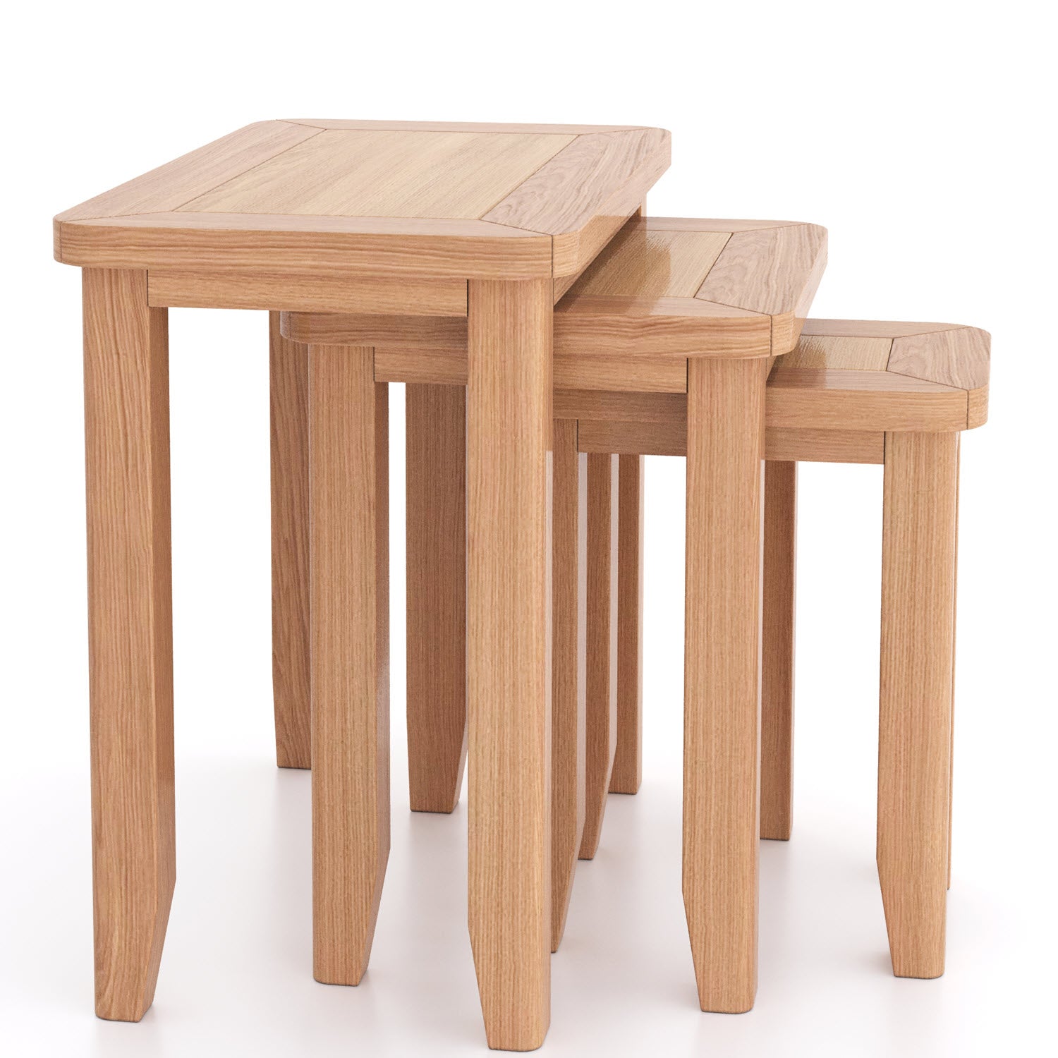 Arlyn Natural Oak Nest of 3 Tables
