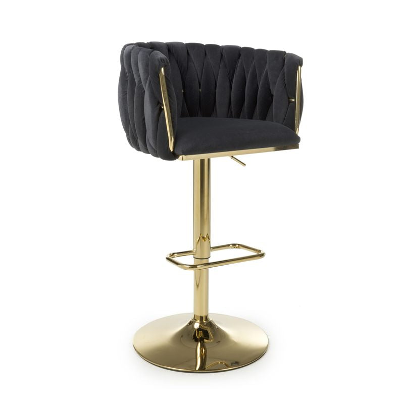 Bellaire Textured Effect Black Bar Stool