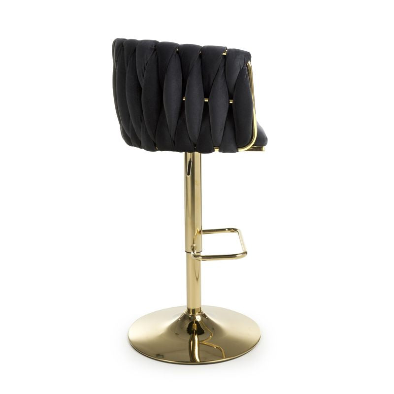 Bellaire Textured Effect Black Bar Stool