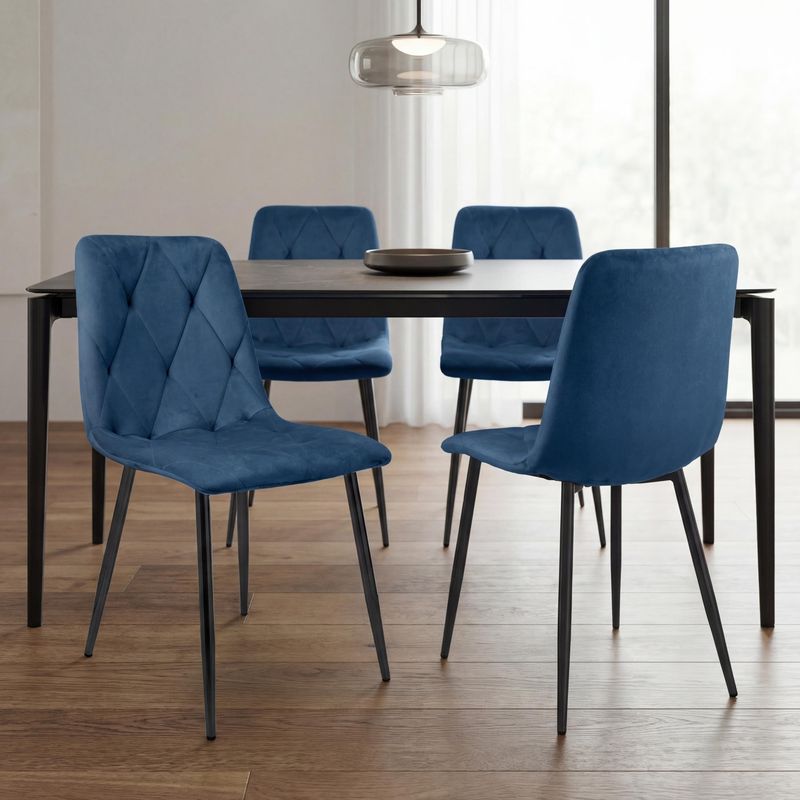 Vernon Brushed Velvet Blue Dining Chair