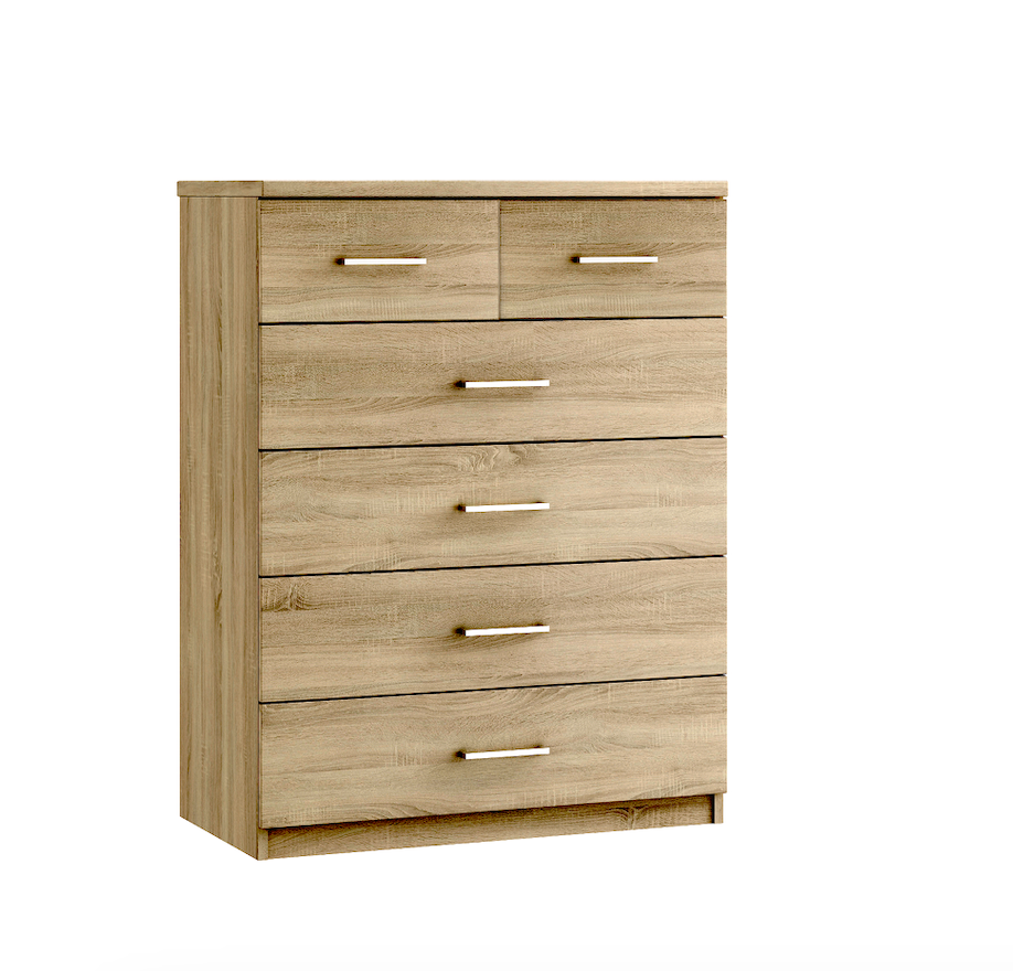 Modena 6 Drawer Twin Chest (2 Deep Drawers)
