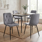 Vernon Brushed Velvet Grey Dining Chair