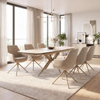 Naples Travertine Style Extending Dining Table