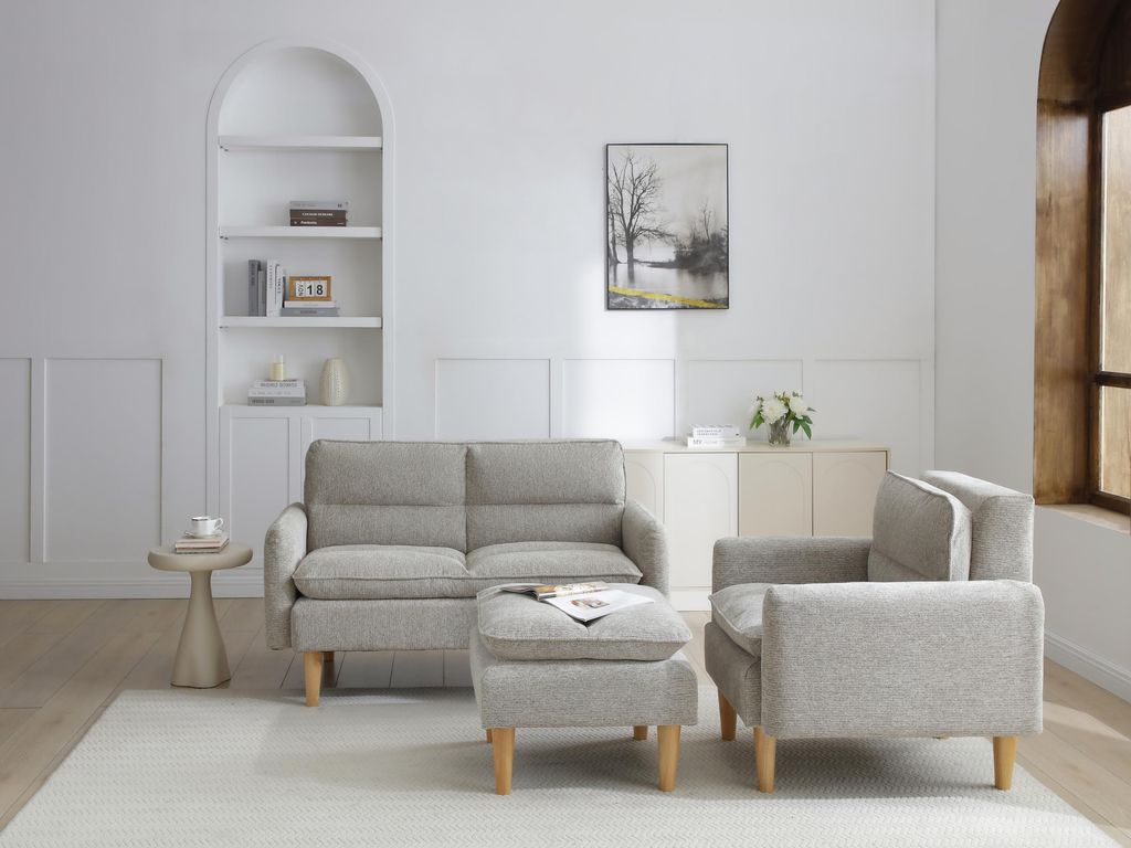 Cosy Rest Chenille Effect Natural Armchair