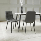 Madison Brushed Leather Grey Dining Chair