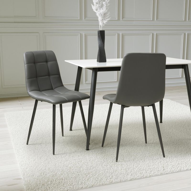 Madison Brushed Leather Grey Dining Chair