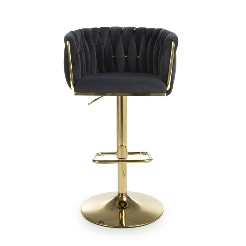 Bellaire Textured Effect Black Bar Stool