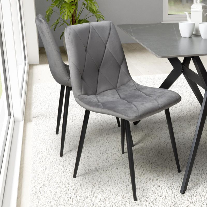 Vernon Brushed Velvet Blue Dining Chair